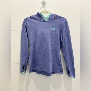 The North Face Flash Dry Hoodie Long Sleeve Thumb Hole Purple Blue Size Small